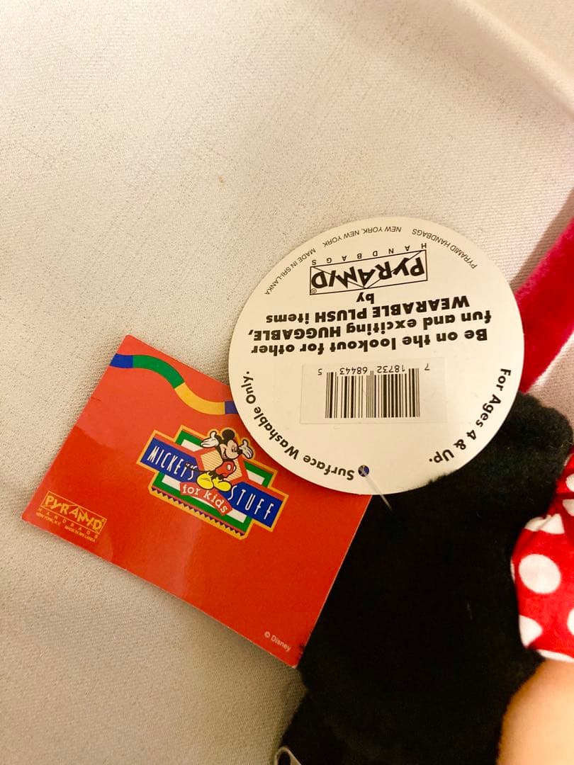 希少　美品タグ付　ビンテージ　ミニー　ぬいぐるみ　ショルダーバック