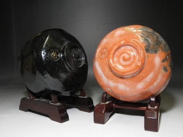 楽吉左衛門十三代 惺入 一双茶碗／二重箱／楽十四代 覚入・表千家 即中斎 極め