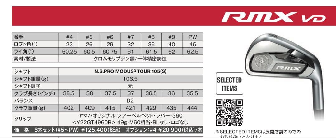 YAMAHA RMX VD アイアンセット 5-PW 中古美品 2022年モデル