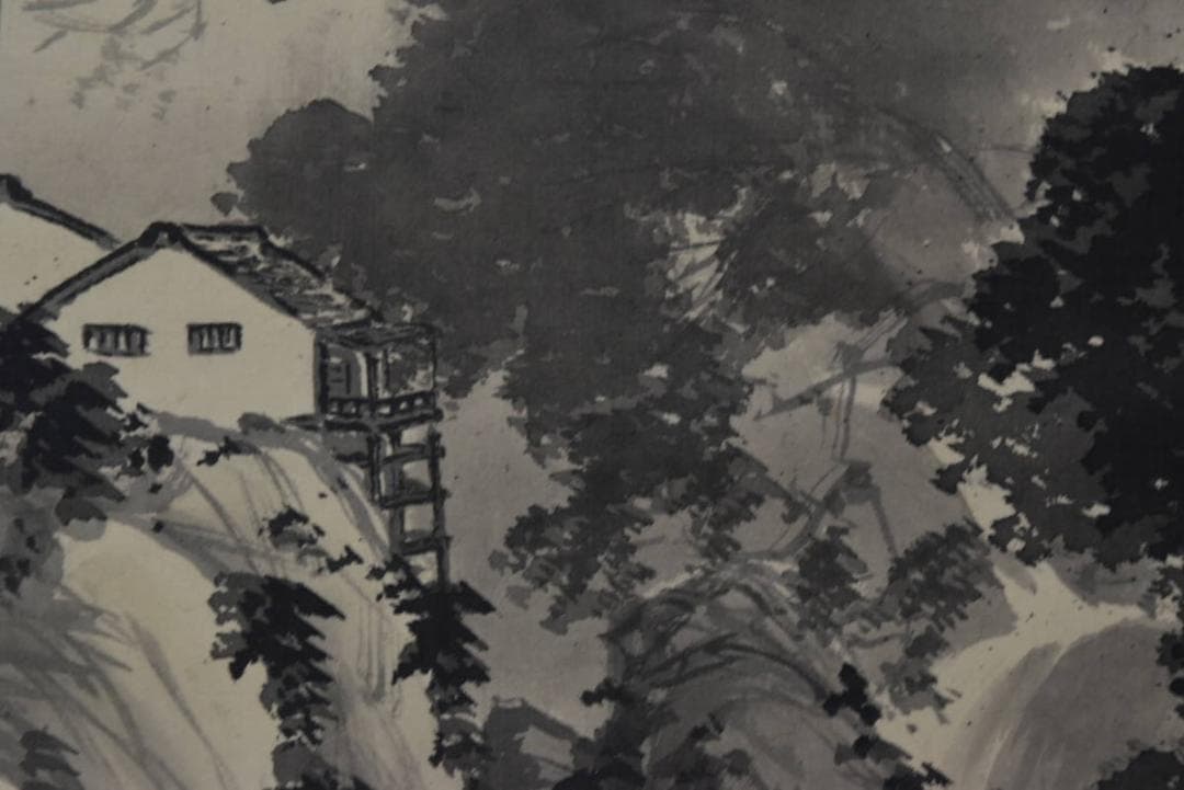 【真作】森公挙/山家渓谷図/山水図/掛軸/名家伝来/AA-48