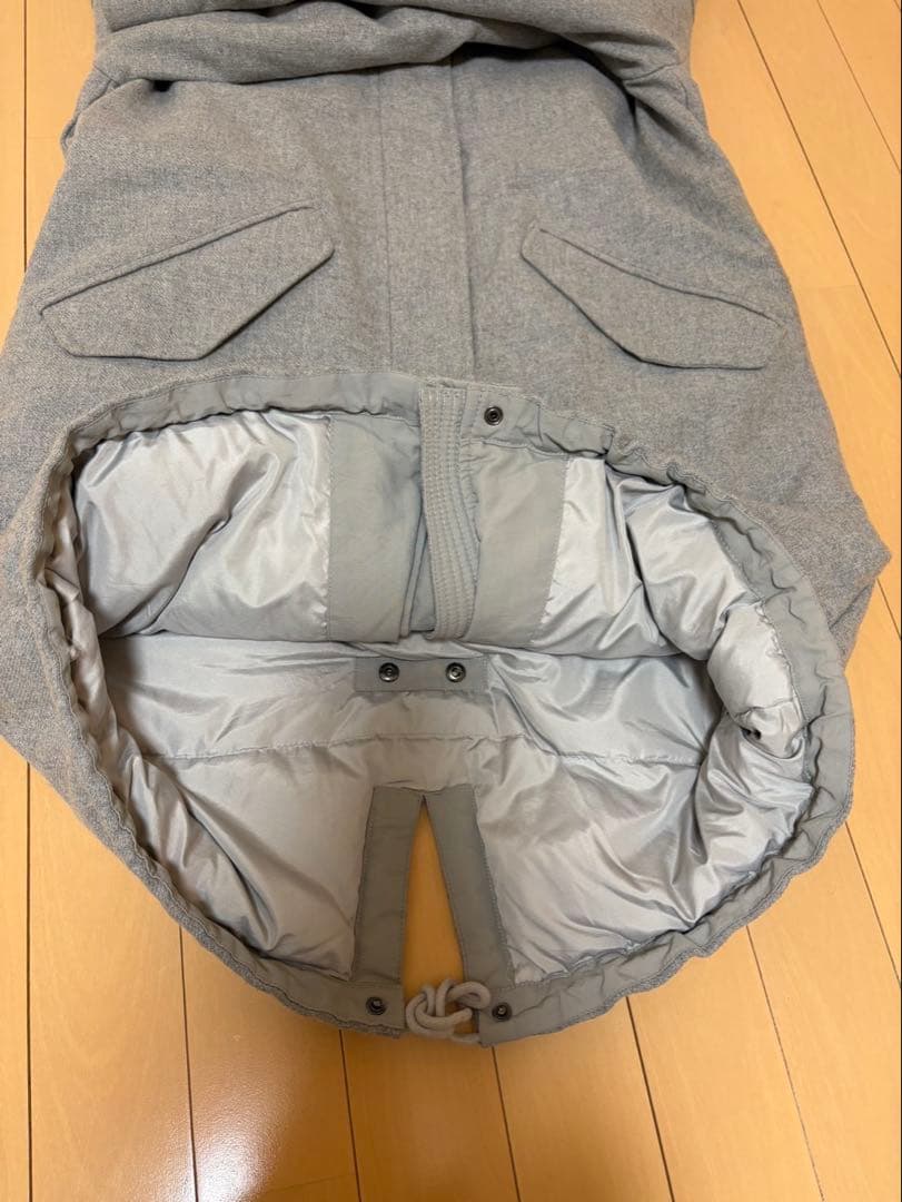 ノースフェイス ロングダウンコート ファー付 グレー S