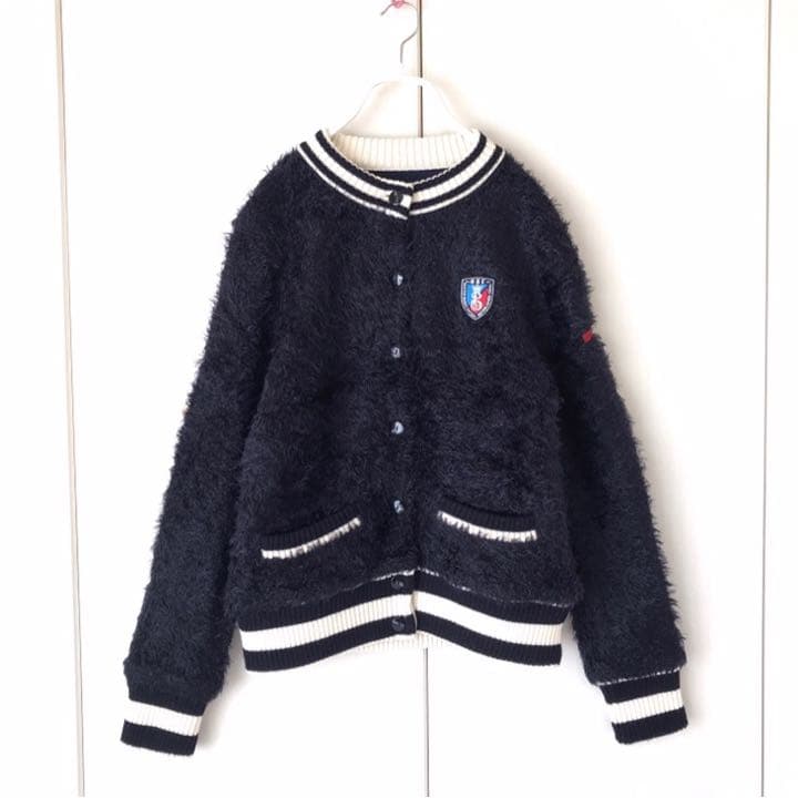 【PEARLY GATES】シャギーニットブルゾン ネイビー