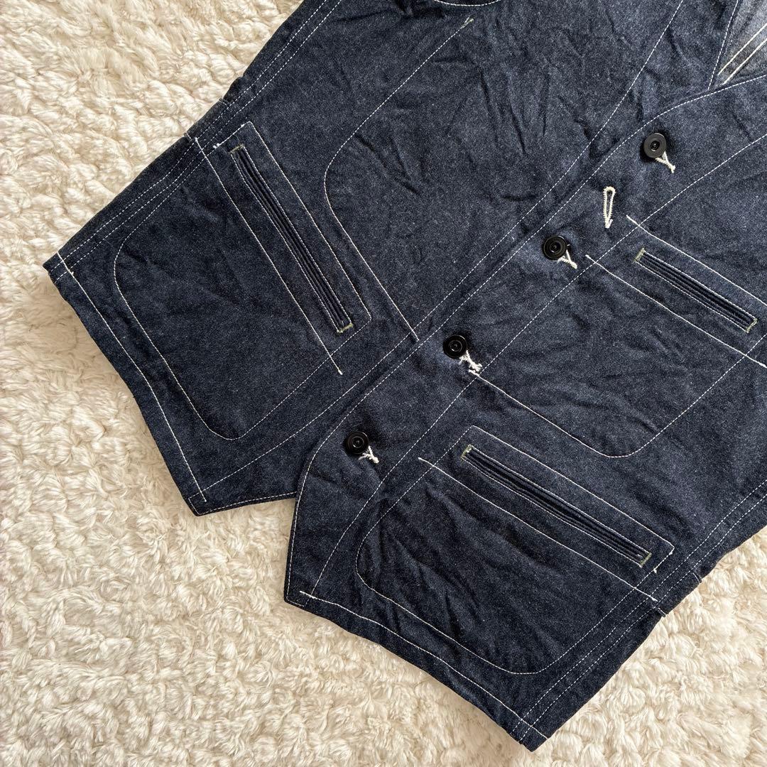 美品SC15702 BLUE DENIM WORK VEST 38 デニムベスト