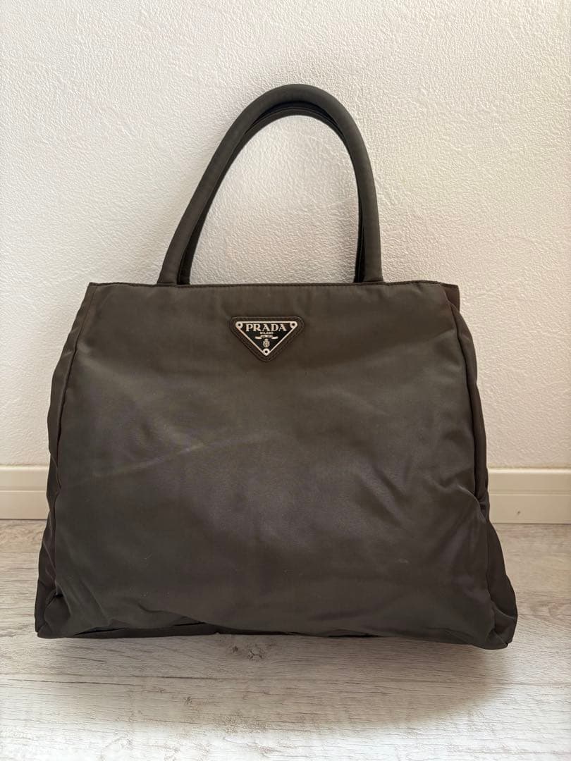 PRADA カーキ　ナイロン　 ハンドバッグ