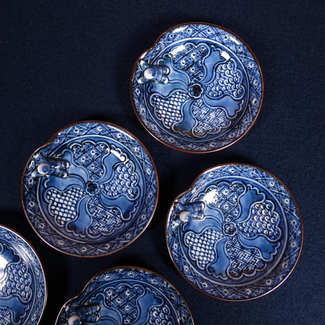 京焼 加藤利昇 祥瑞一閑人 小皿 5客 共箱