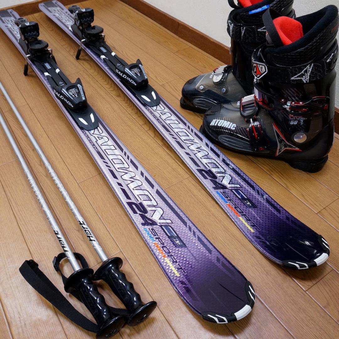 メンテ済 151cm 靴27～27.5cm SALOMON スキーセット 150