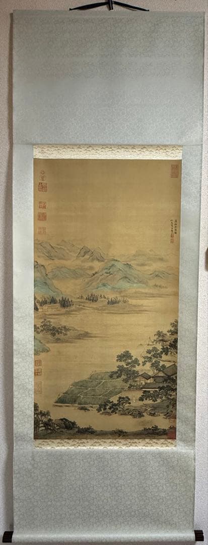 中国　明時代　仇英　蓮渓魚隠圖　絹本　原色複製　◇検故宮博物館◇ 一鼎軒0926