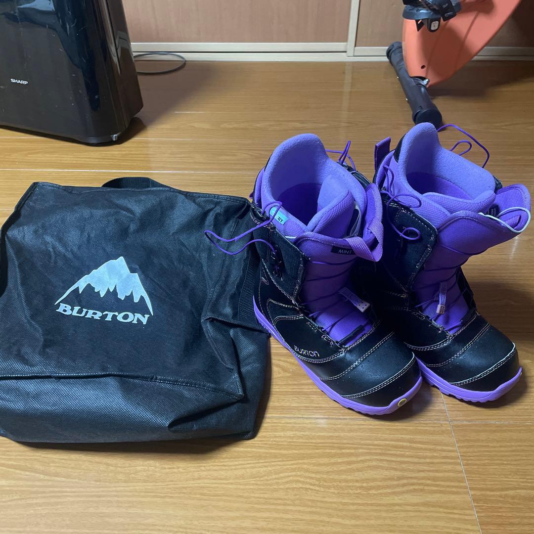 BURTON スノーボードブーツ 黒/紫 収納バッグ付き