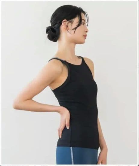 【SUKALA】ダブルストラップリブロゴタンクトップ　ブラックLL　Lava