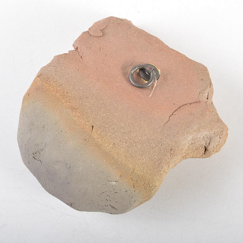 陶器製　顔像　壁飾　置物　在銘　共箱　C　R5914