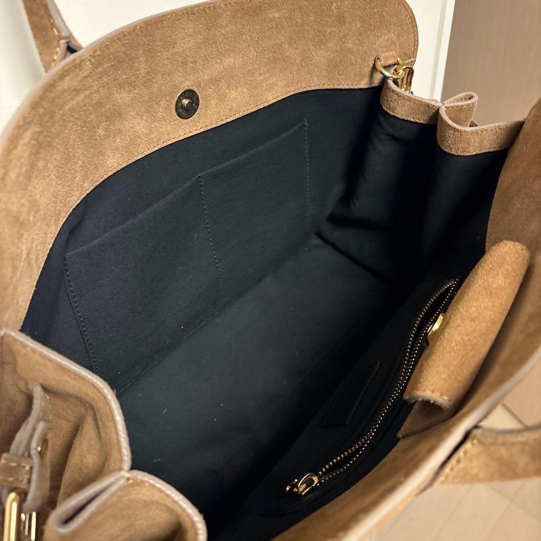 Milosミロススエードトートバッグボストン小旅行普段美品定価33000円秋冬春