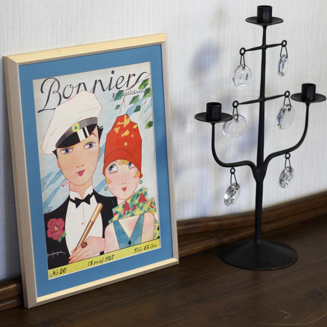 アンティークポスター 100年前 北欧スウェーデン アートイラスト ヴィンテージ