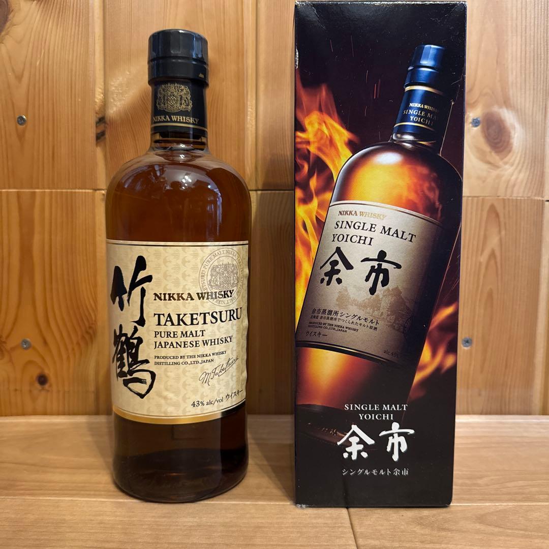 ニッカウヰスキー 竹鶴 ピュアモルト & 余市 シングルモルト セット