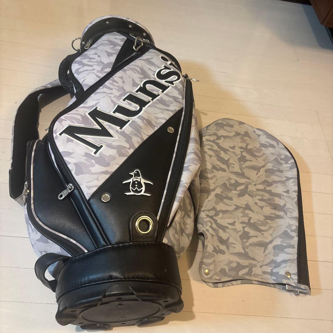 【ゴルフ】マンシングウエア　キャディーバッグ　グレー迷彩柄