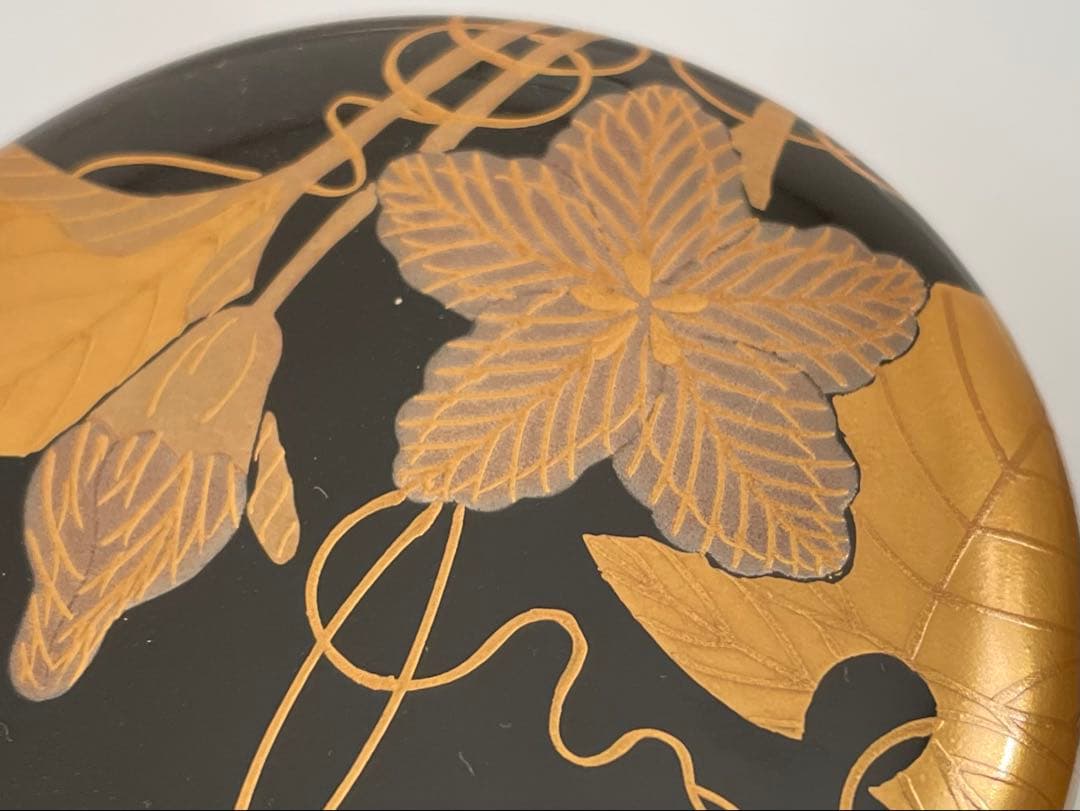 漆芸家　塗師　中谷博峰　夕顔蒔絵　利休棗　棗　茶入　共箱　茶道具