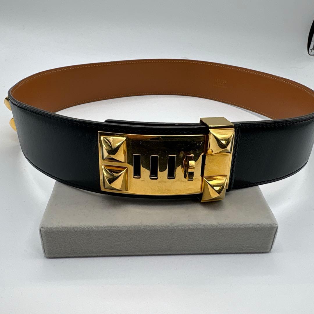 エルメスレザー、茶色、ベルト、正規品　全長　74cm