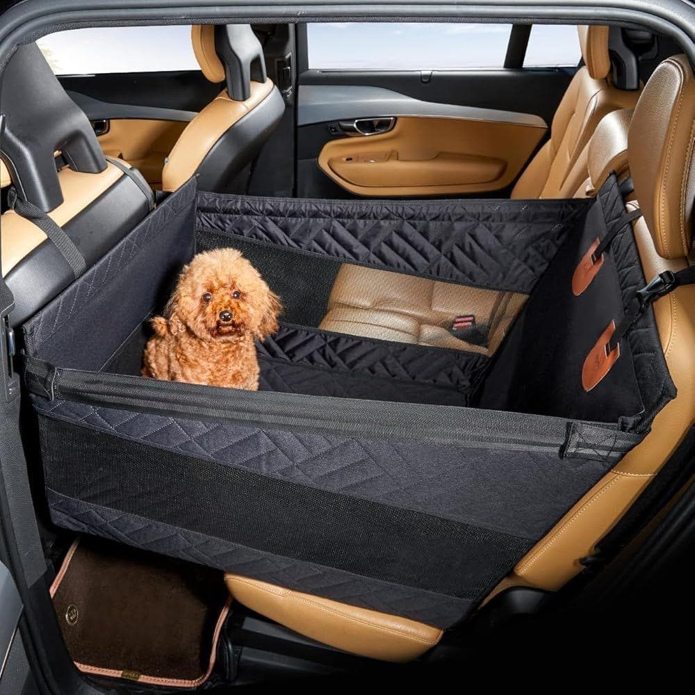 Cavoyo ドライブシート 犬 車 折り畳み 全車種 (ブラック, S)