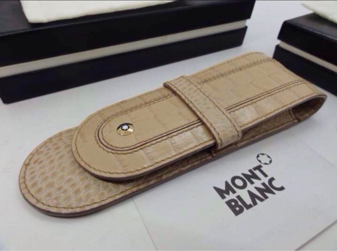 最高級パリの香り★モンブラン　ボエム・クロコデザイン本革製ペンポーチ2〜3本差し