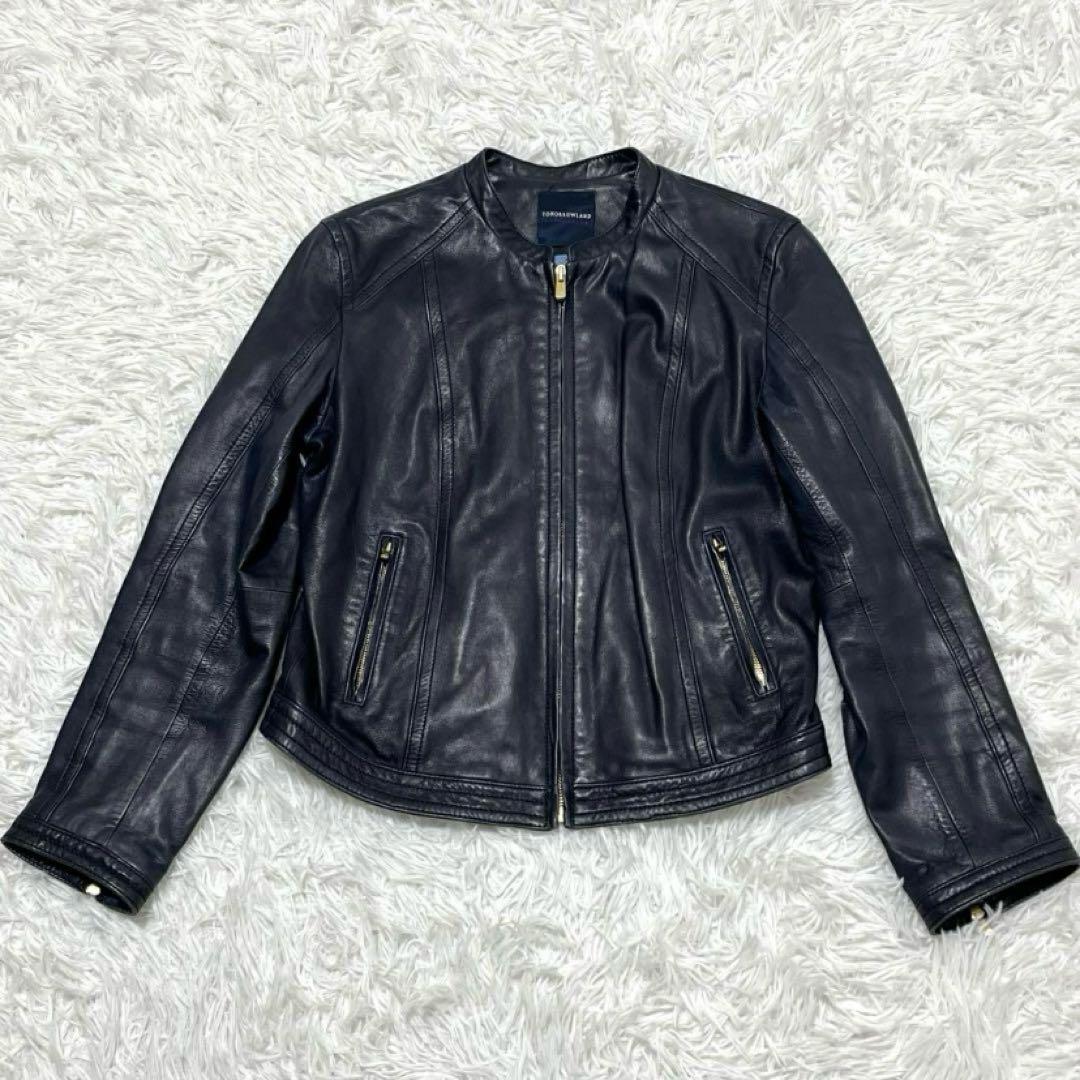 ガンちゃん　ラムレザージャケット　ジップアップブルゾン