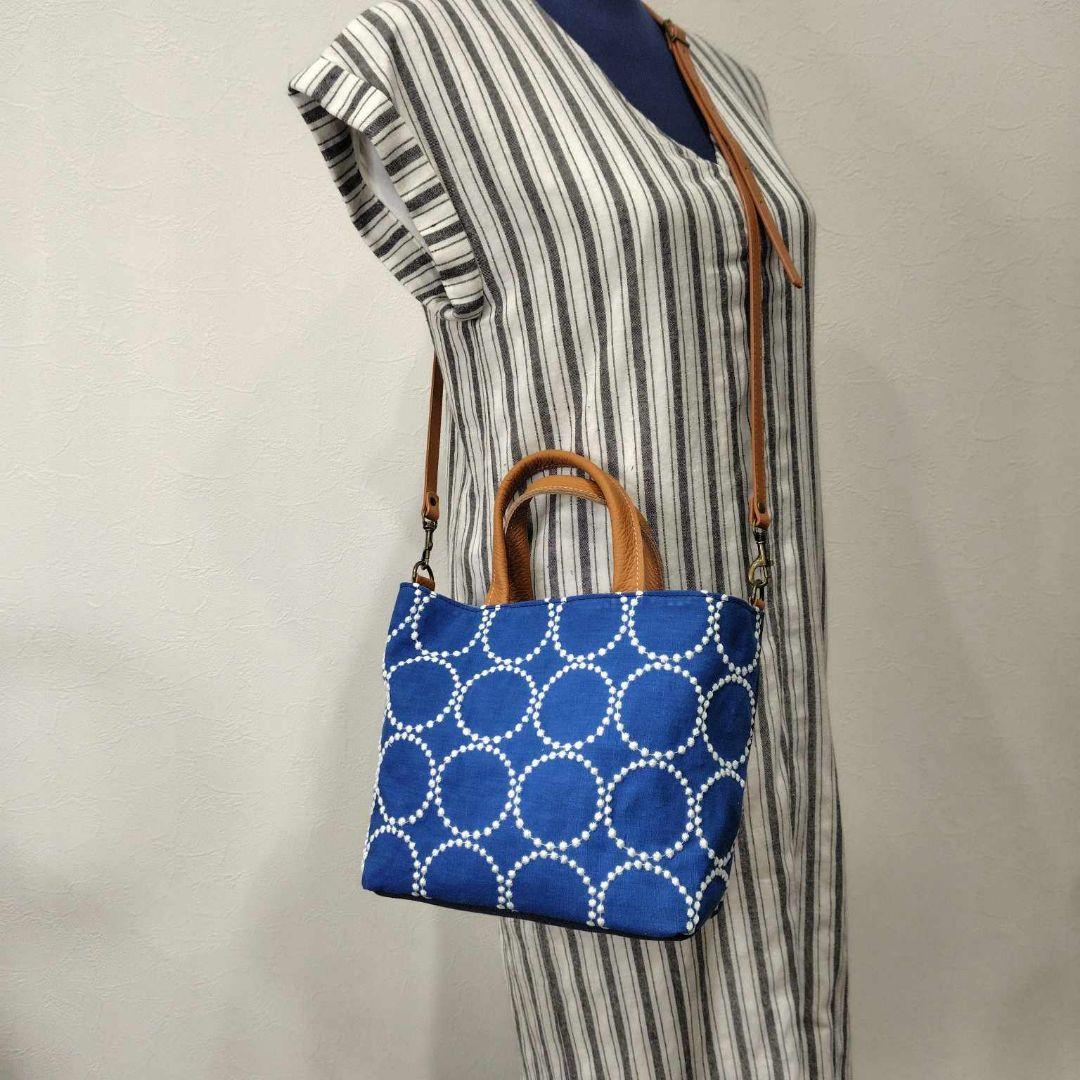 ミナペルホネン /2025tambourineタンバリンブルーしきりトートSサイ
