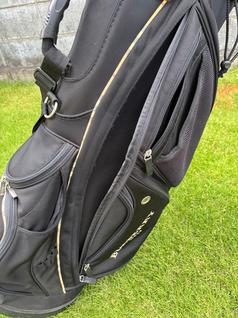 希少☆ バーバリー BURBERRY キャディバッグ ゴルフ 黒 ノバチェック