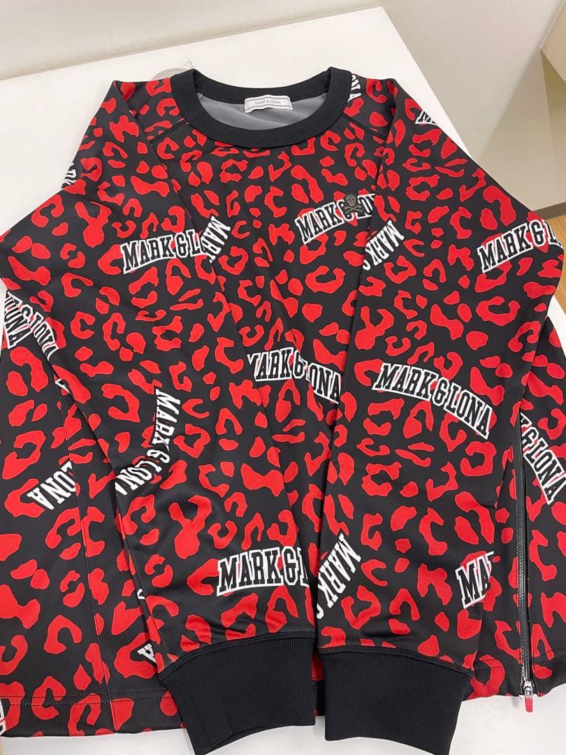 14767.2 MARK & LONA 赤×黒　長袖シャツ　サイズL