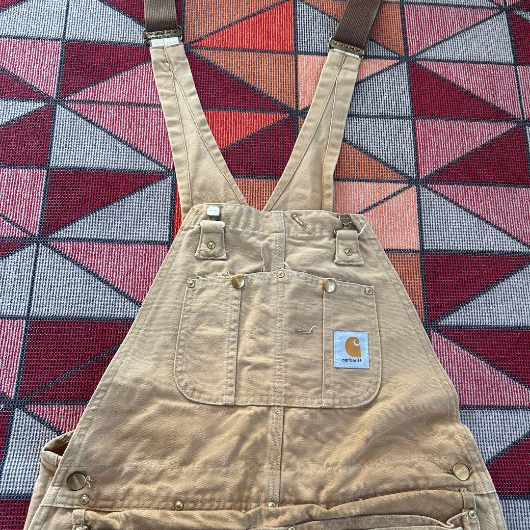 Carhartt ビンテージベージュオーバーオール古着