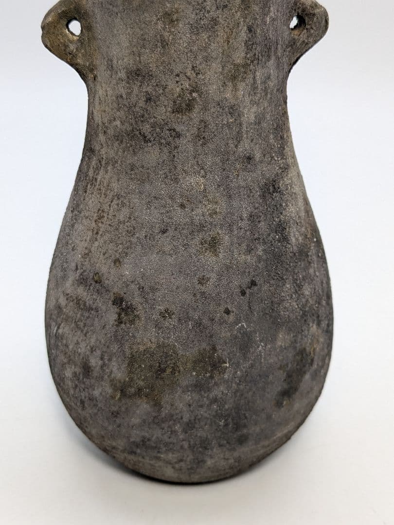 岡山県重要無形文化財 山本出 備前焼 耳付花入 備前須恵 花瓶 花器 置物 窯変