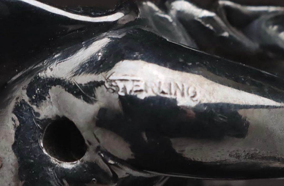 銀製 春画人形「男女像」総重101g STERLING刻 金工古美術 鑑定済み