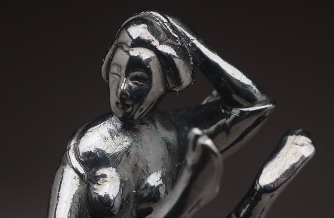 銀製 春画人形「男女像」総重101g STERLING刻 金工古美術 鑑定済み