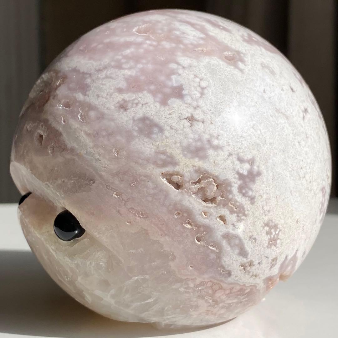 【 天然石 ピンクアメジスト キュート フェイス 丸ちゃん 約847g 置物 】