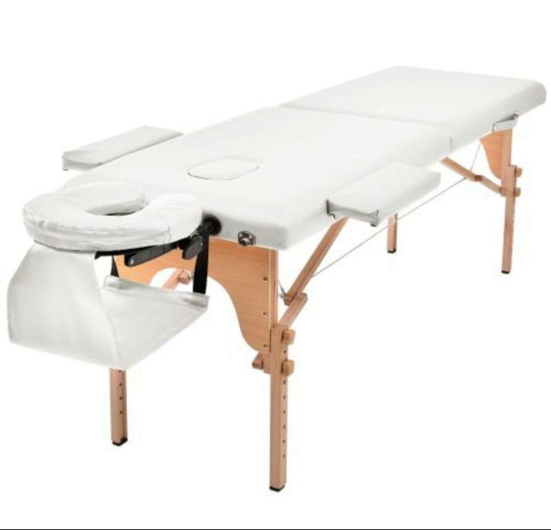 マッサージベッド　施術ベッド　折りたたみベッド　ホワイト