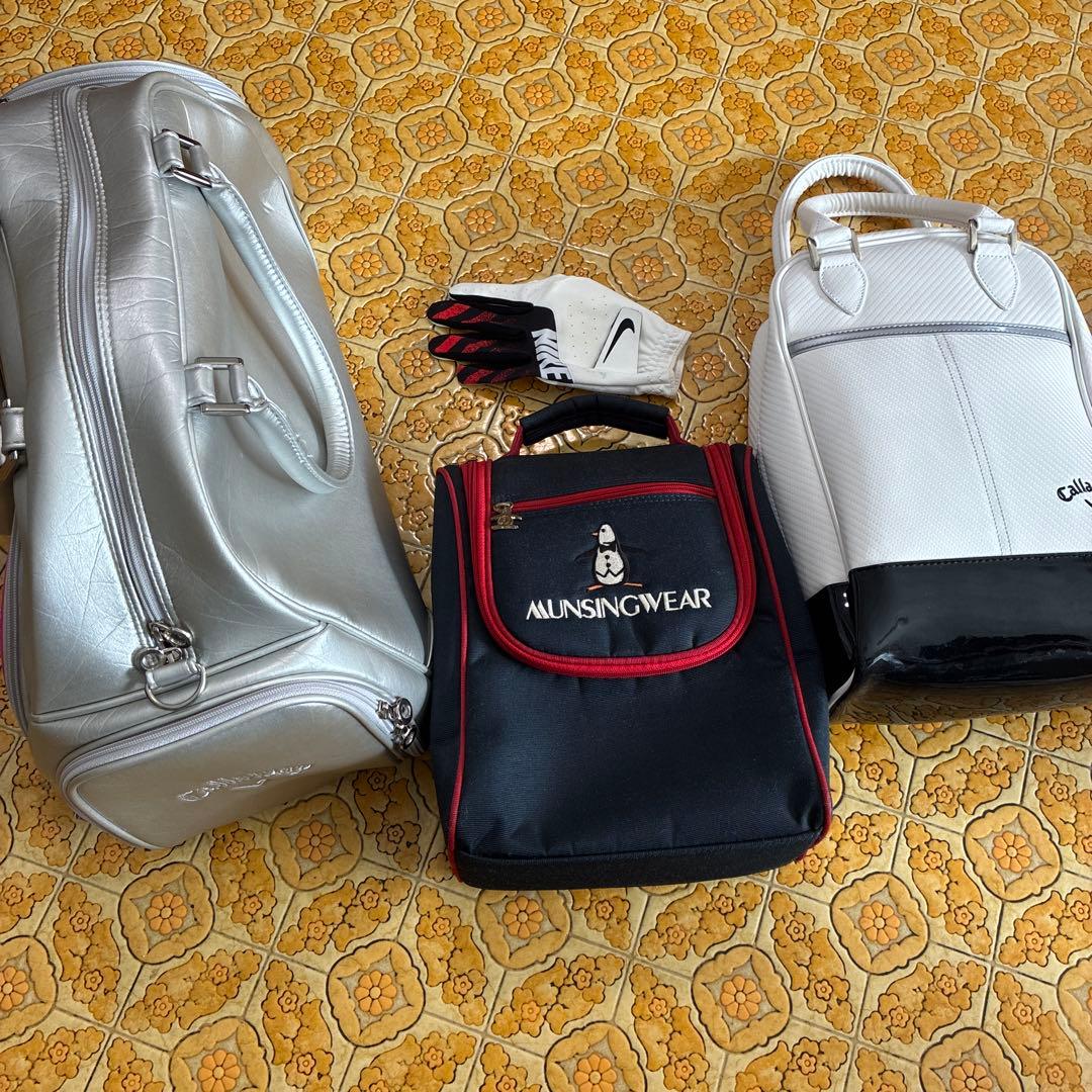 Callaway ゴルフシューズバック　ホワイト/ブラック　ゴルフグローブ、他