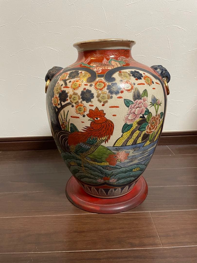 古伊万里　金蘭手様式大花瓶　花器　置物