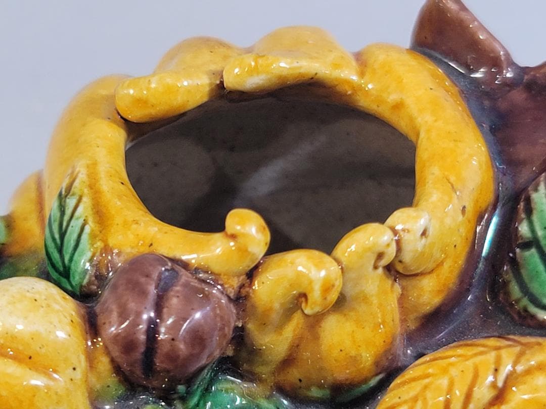 中国 三彩 柘榴 筆洗 文房具 古美術 DT250