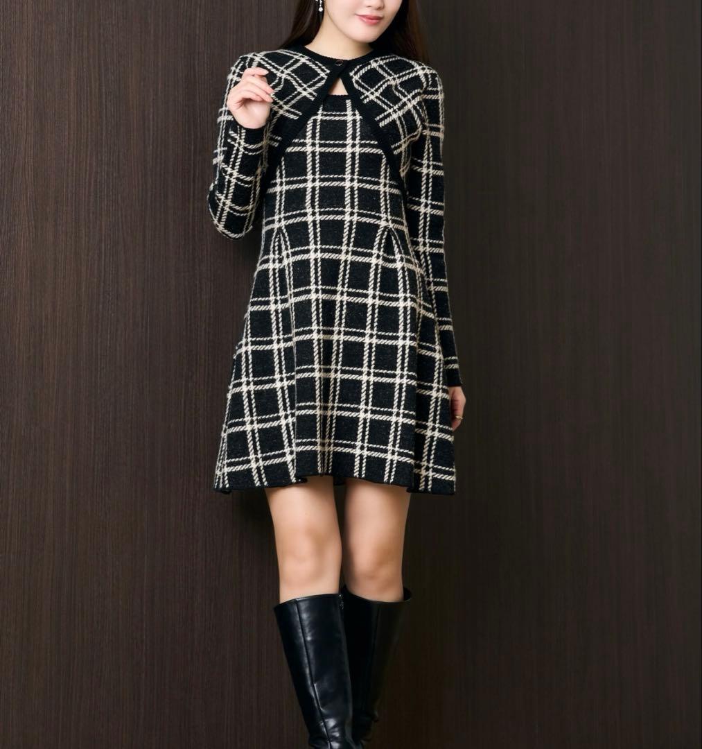 her lip to♡Pantheon Checked Knit Dress