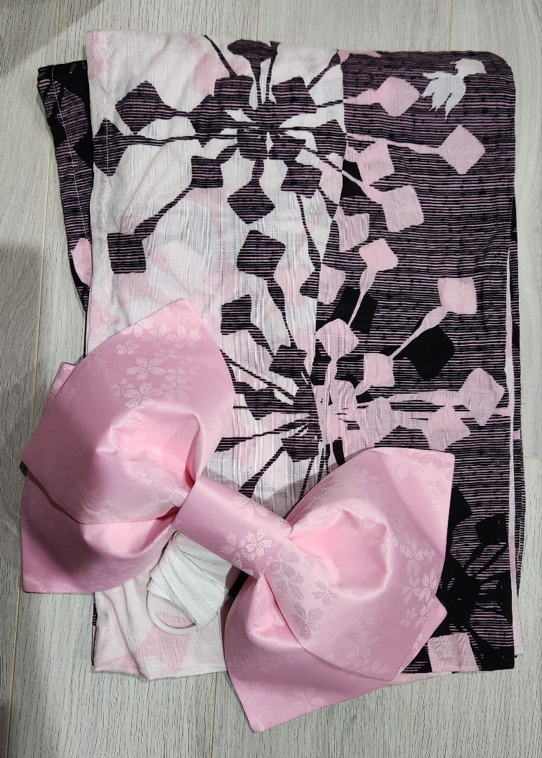 浴衣ドレス✨量産型♡薄ピンクと黒