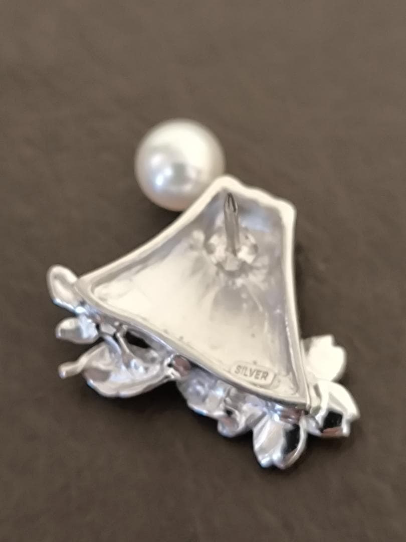 富士山 ブローチ ラペルピン 富士桜 ピンズ ピンバッチ シルバー silver