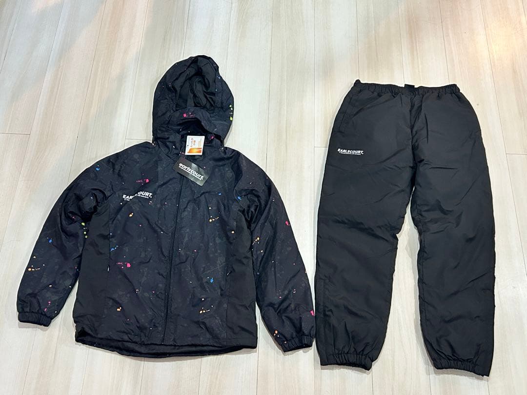 earlscourt 撥水加工 ブラック 中綿ウェア上下セット Sサイズ