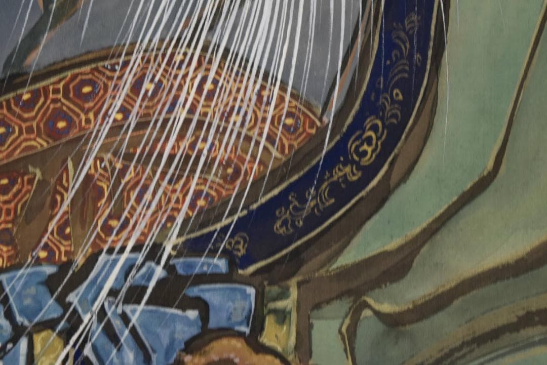 【真作】津端道彦/寿老人図/鹿寿老図/掛軸/名家伝来/AA-199