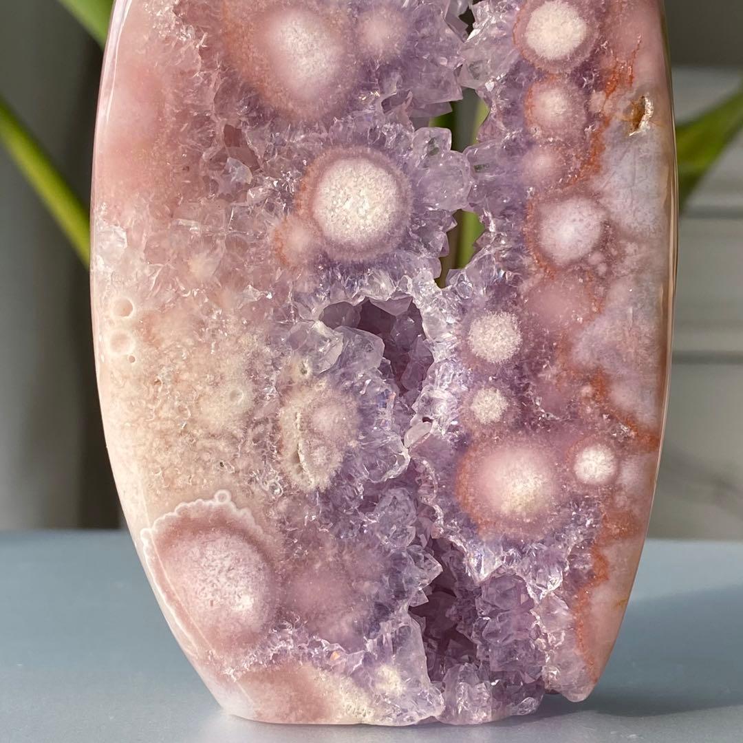 ★★★破格大特価【 高品質 ピンクアメジスト フラワーアゲートドゥルージー