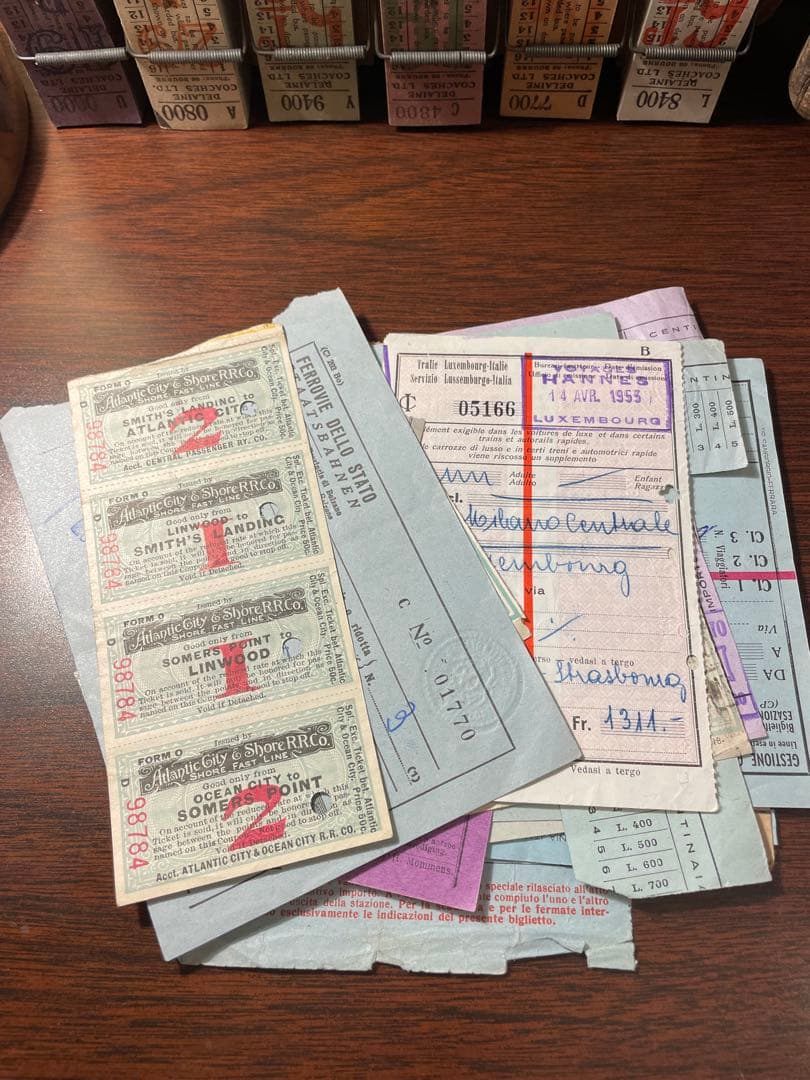 海外　鉄道チケット　ブルー、パープルカラー　20枚程　ヴィンテージ