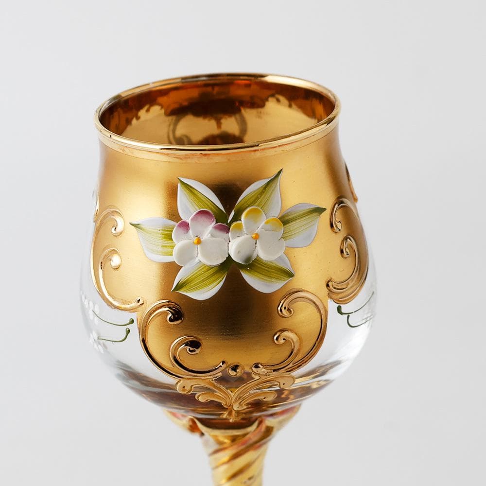 T　超高級 ベネチアングラス　イタリア製　ムラノーガラス　ワイングラス3客