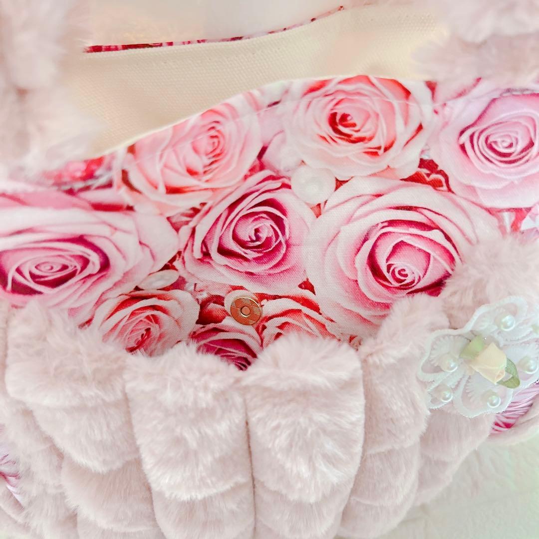 ポップコーンファー トートバッグ コヤンイサムチョン ルミちゃん 薔薇