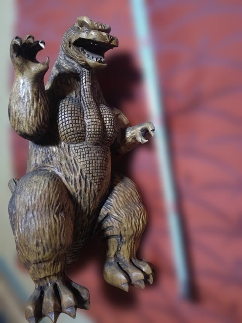 ゴジラ　木彫り　彫刻　アンティーク