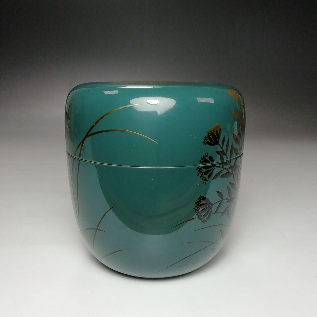 Ｓ７１６　棗　『秋の宵』『月に秋草　内鈴虫蒔絵』『志路川作』　共箱　茶道具