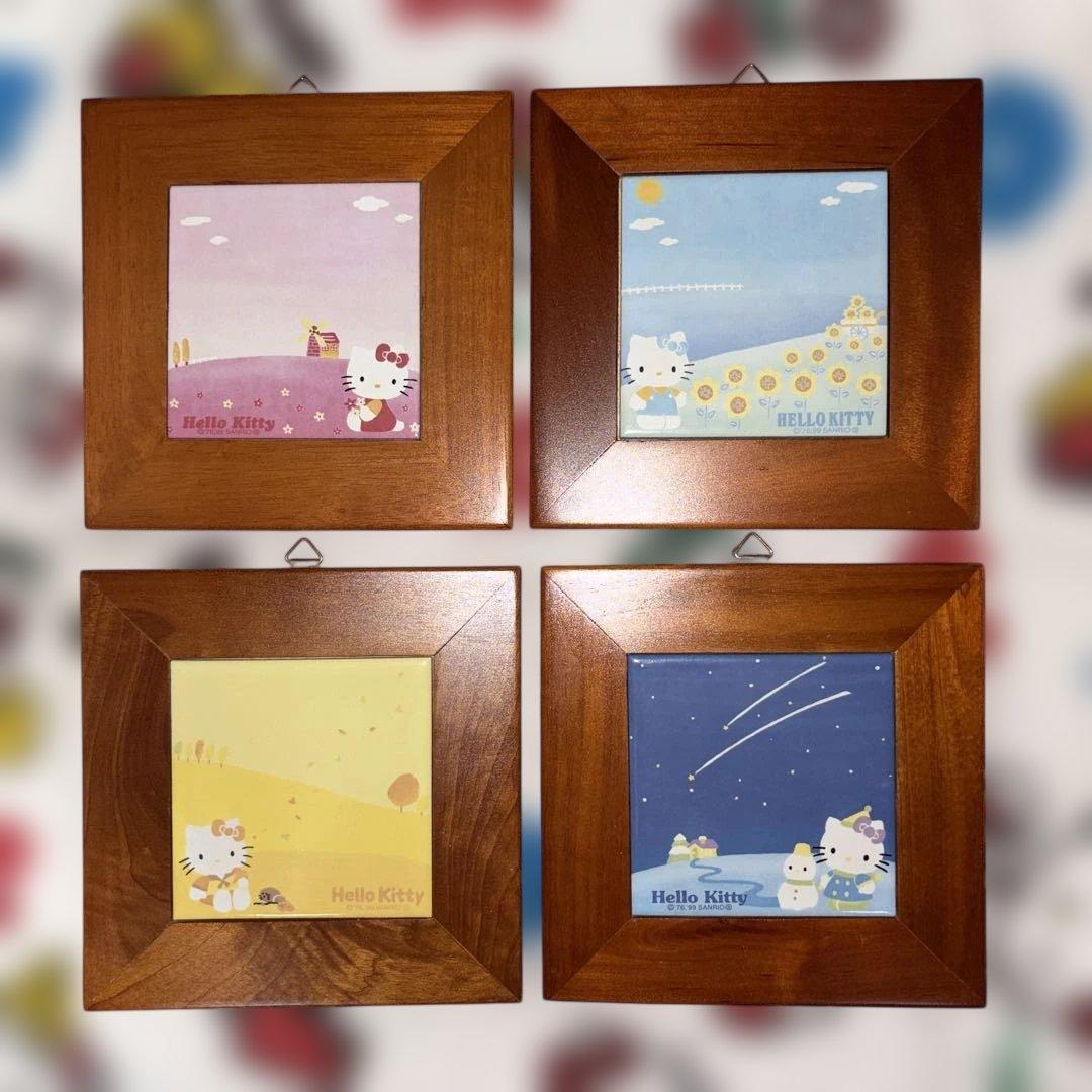 【超激レア・レトロ】SANRIO ハローキティ 四季のタイル画 デコレーション