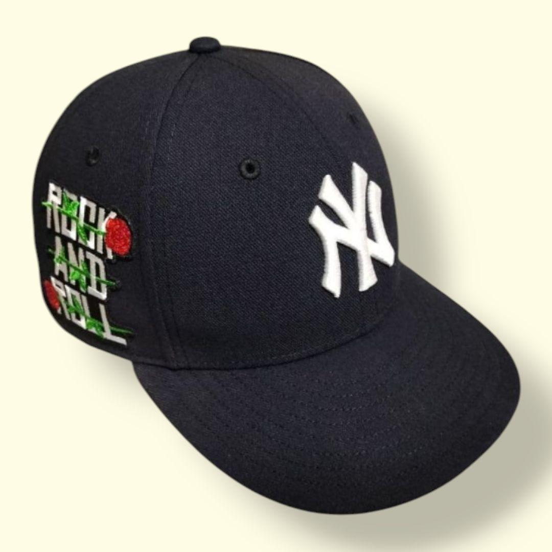『7 5/8・濃紺』ニューエラキャップ NYヤンキース セルフカスタム ワッペン
