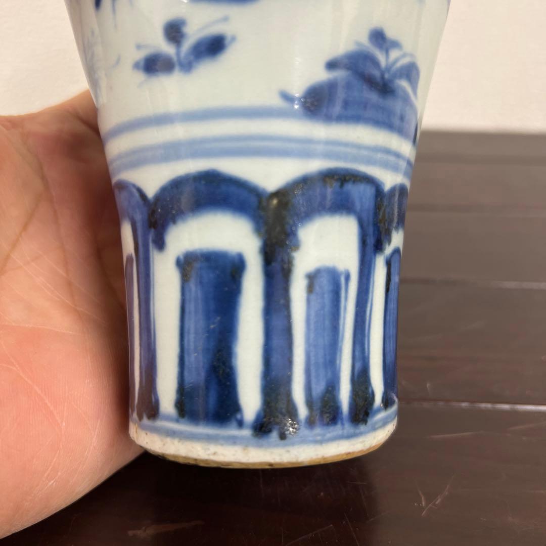 中国古美術　清時代染付人物梅瓶 /西X-004