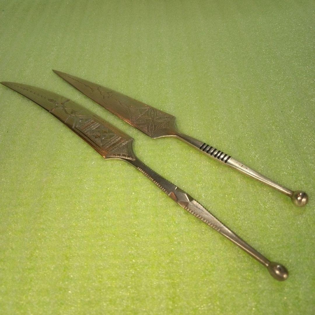 ニジェール？　錫製？　ペーパーナイフ　レア　希少　2本セット　アンティーク
